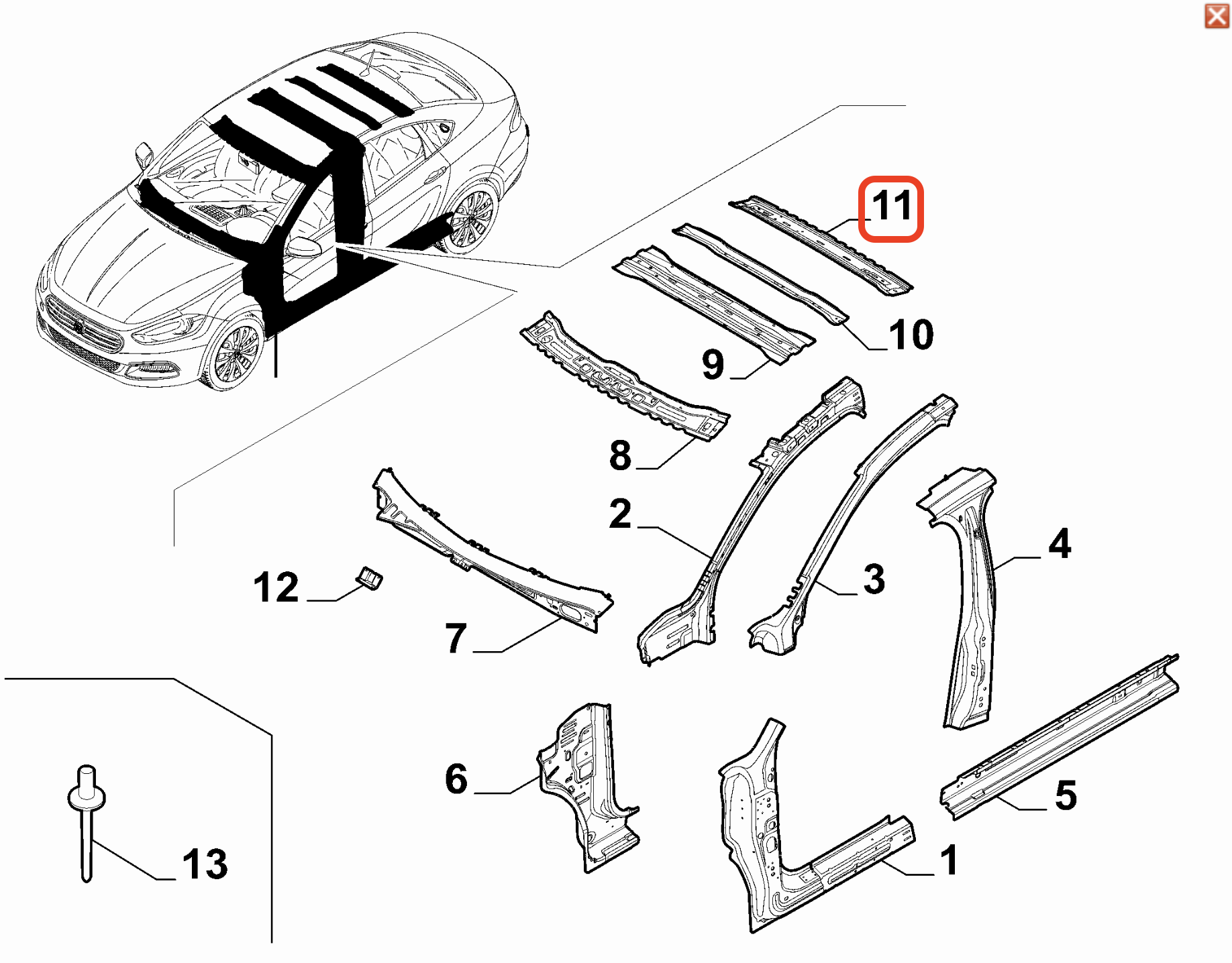 Fiat Egea Arka Travers OPAR 51984628