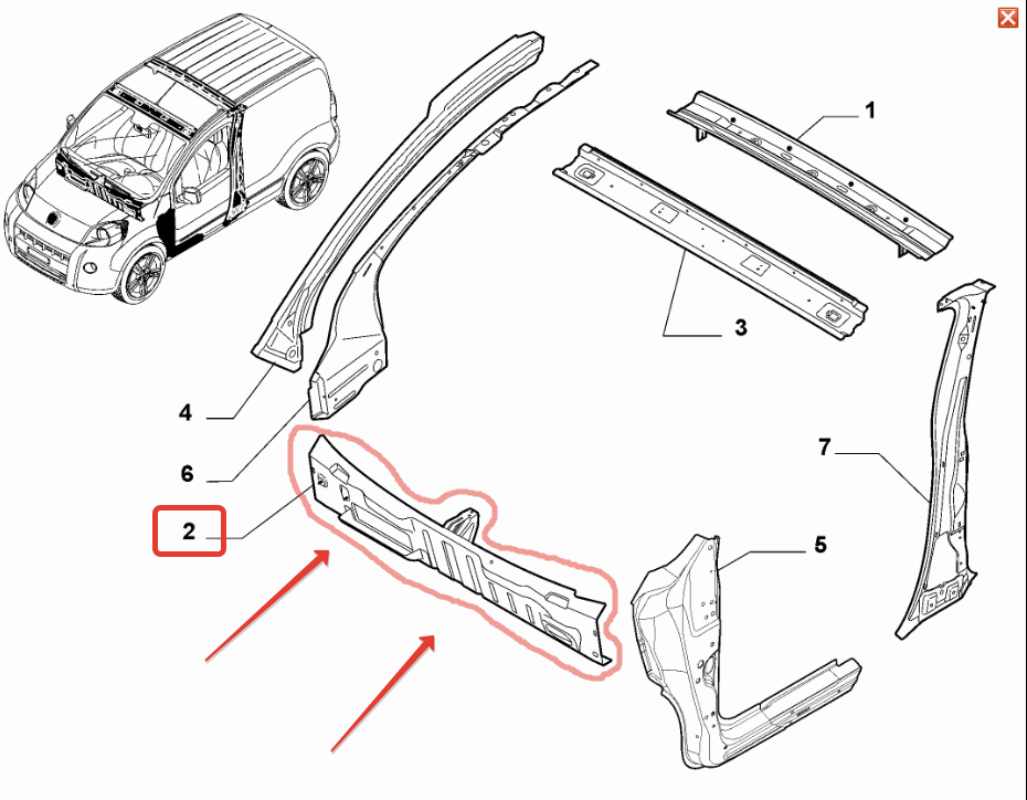 Fiorino Ön Göğüs Sacı 52055142