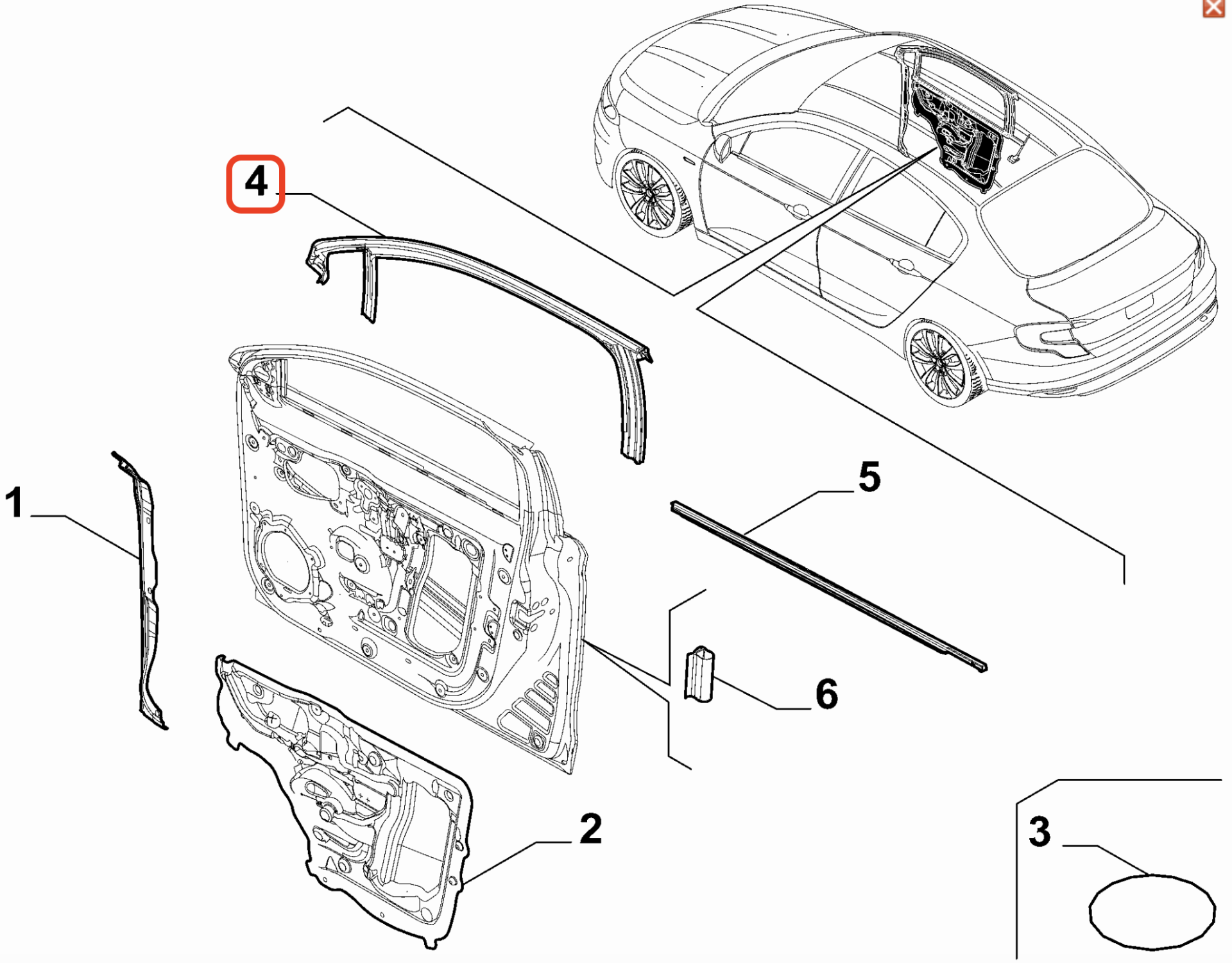Fiat Egea Ön Sağ Kapı Cam Fitili OPAR 52147036 / 52209826