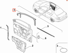 Fiat Egea Ön Sağ Kapı Cam Fitili 52147036 - 52209826