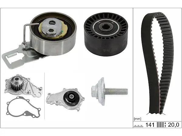 INA 530069830 Su pompası + Triger kayışı seti FM5Q 8B596 AB