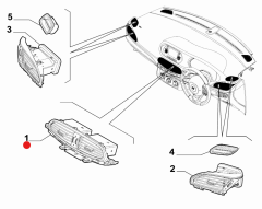 FIAT Egea Orta Konsol Nikelajlı Difüzör Merkezi 735693607