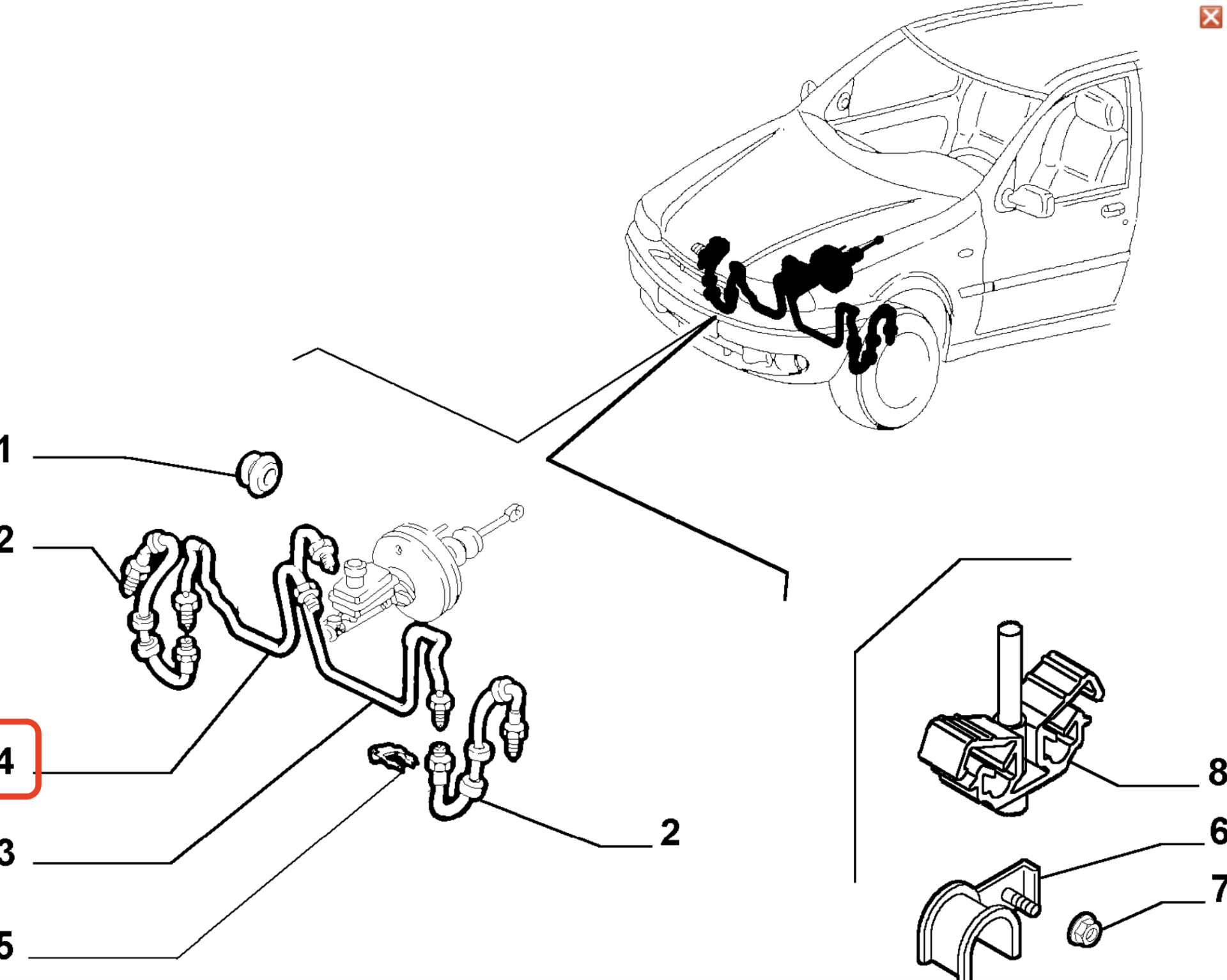 Fiat Palio Fren Merkez Borusu OPAR 98822192 / 51866034
