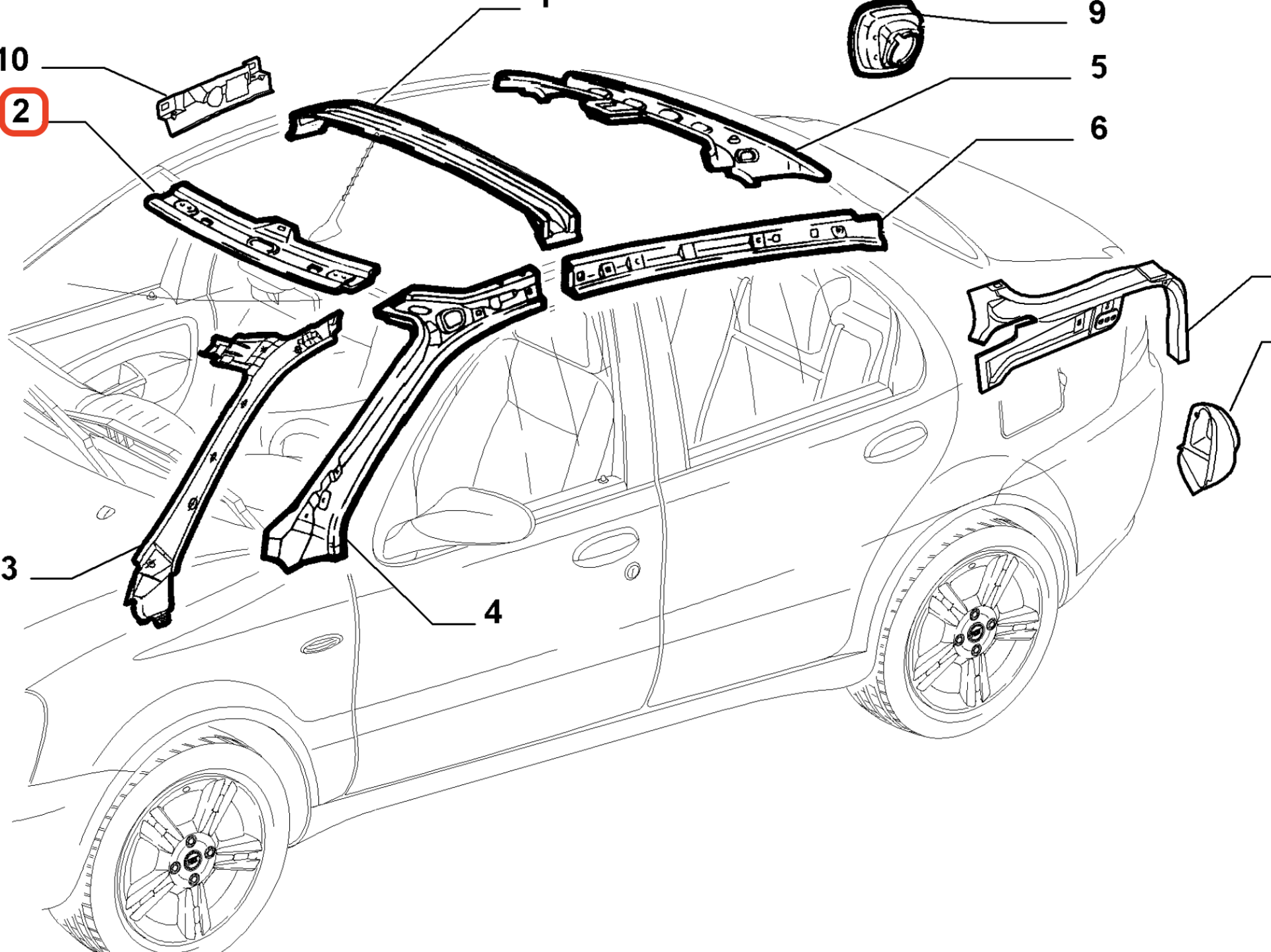 Fiat Siena Orta Üst İskelet Sacı OPAR 46795396