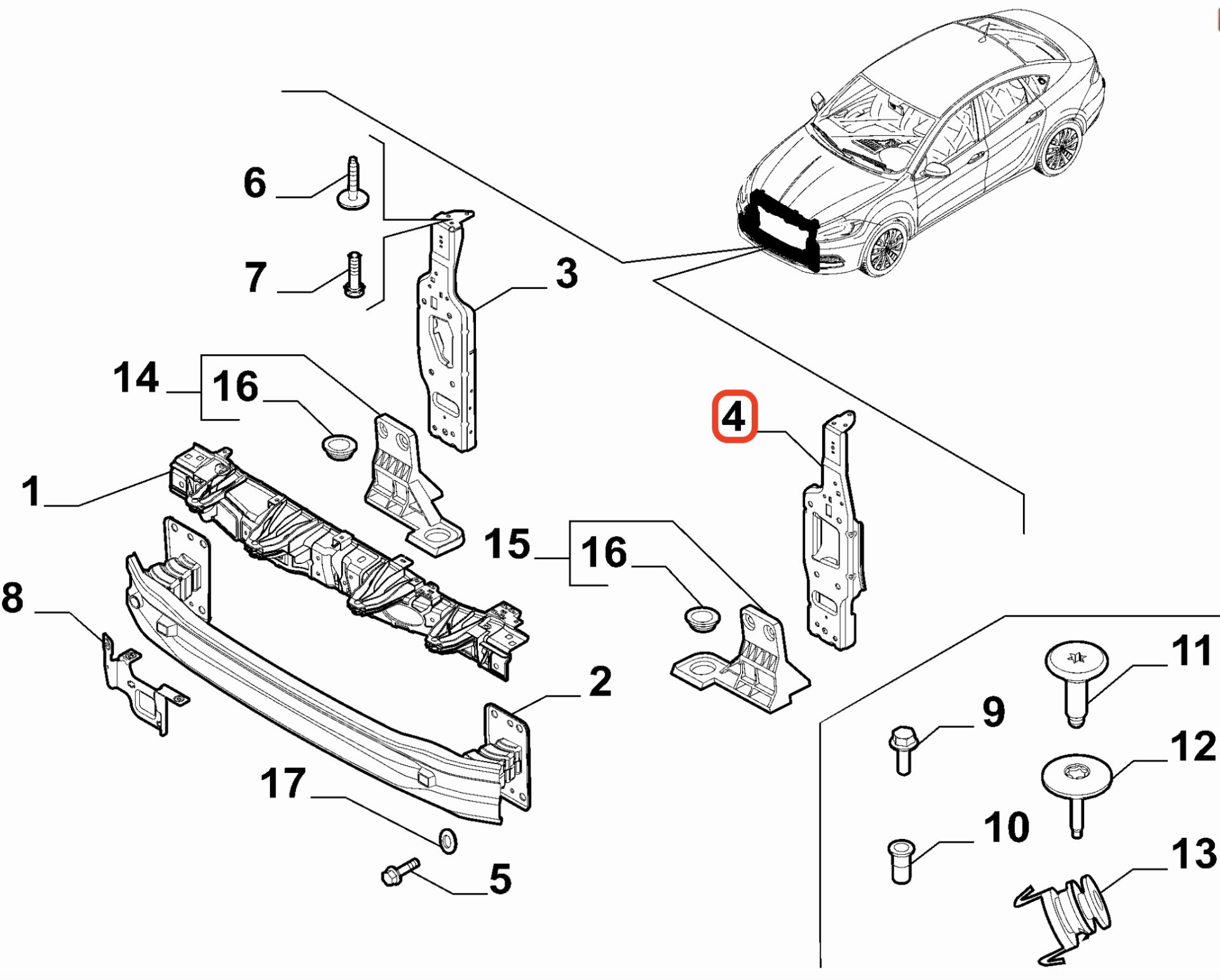 Fiat Egea Ön Sol Travers OPAR 51984042