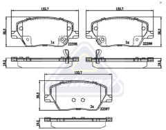 Fiat Egea Ön Fren Balatası ( Küçük Tİp 133MM ) 55647 / 77367910 / 77368368 / 77367628
