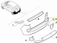 Fiat 500L Arka Tampon 4 Sensör Delikli 2012-2017 OPAR 71777657