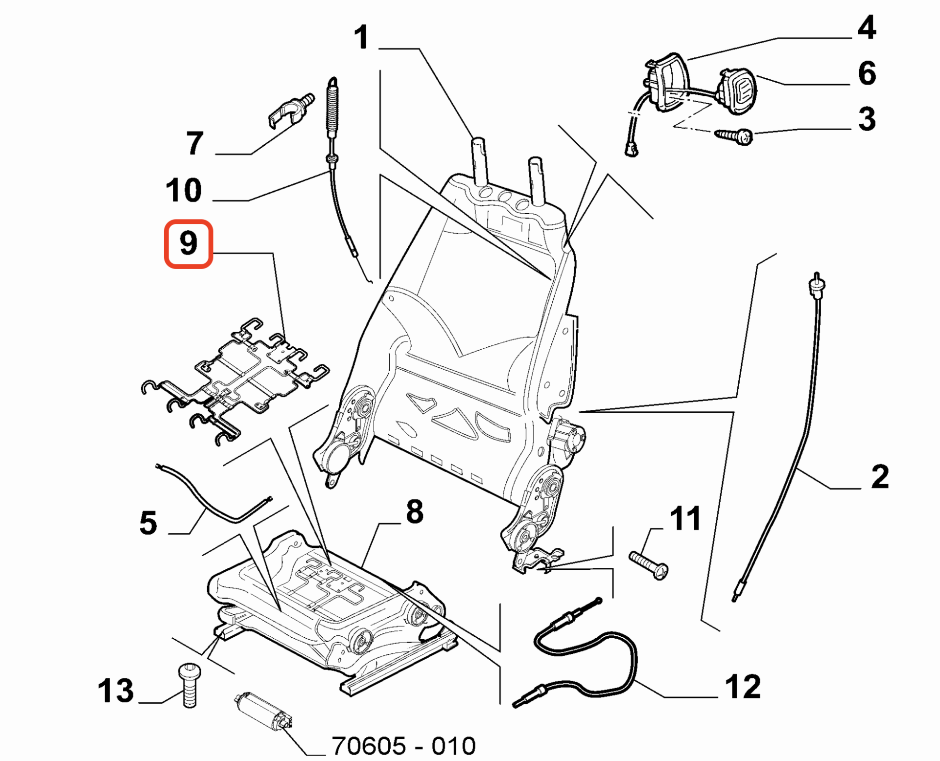 Linea Punto Bravo Doblo Fiorino Ön Koltuk Yayı 55702959