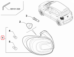 FIAT 500L Sağ Arka Stop Lambası 51945058