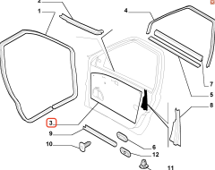 Fiat Palio Siena Ön Sağ Kapı Kaplaması OPAR 51866020