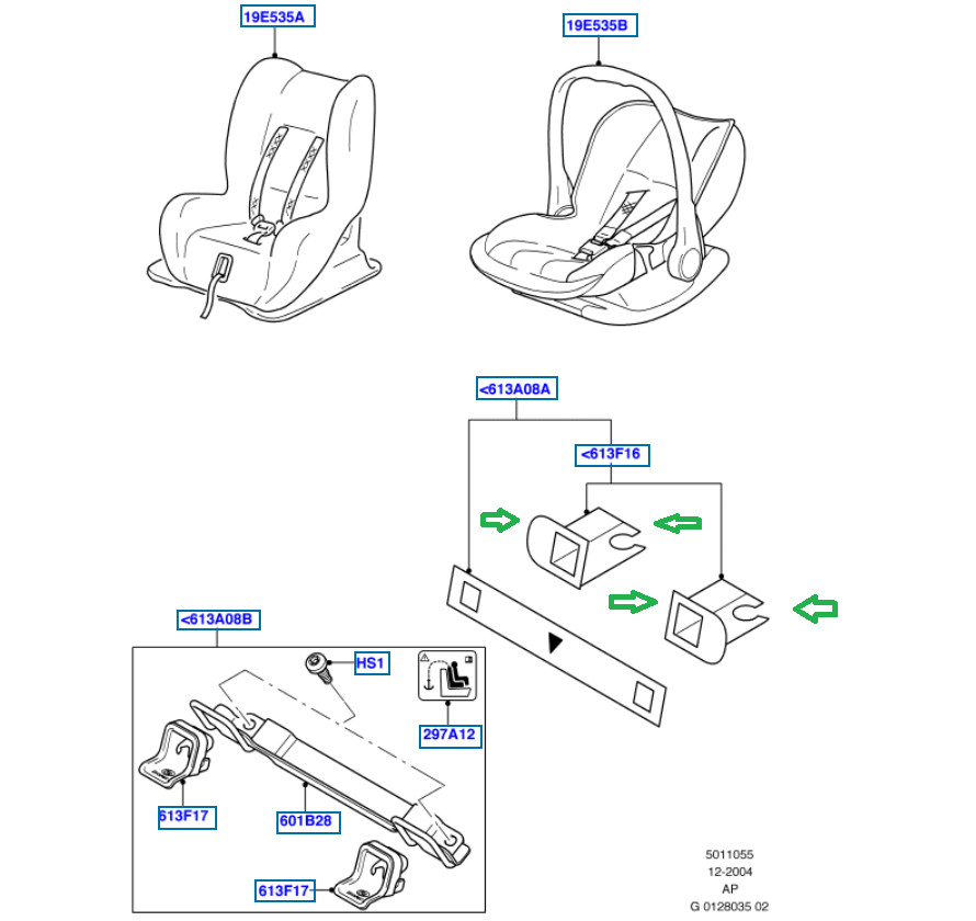 FORD Focus Bebek Koltuğu Sabitleme Kancası 3M51 R613A08 AB
