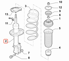 Egea Arka Sol Amortisör OPAR 52183290 , 52180362