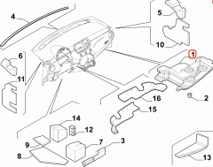 OPAR 51912603 Fiat 500 Torpido Gözü Paneli Kapağı Yalıtımı