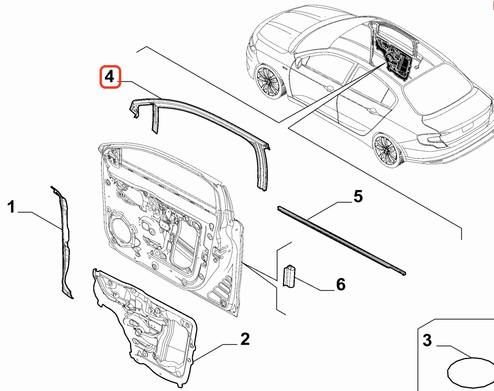 Fiat Egea Ön Sağ Cam Kapı Fitili OPAR 51983899 / 52209826