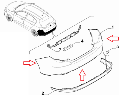 Fiat Egea SW Arka Tampon 3 Sensör Delikli OPAR 735696716
