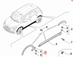 Fiat 500X Ön Sağ Çamurluk Çıtası Dodiği OPAR 735729836