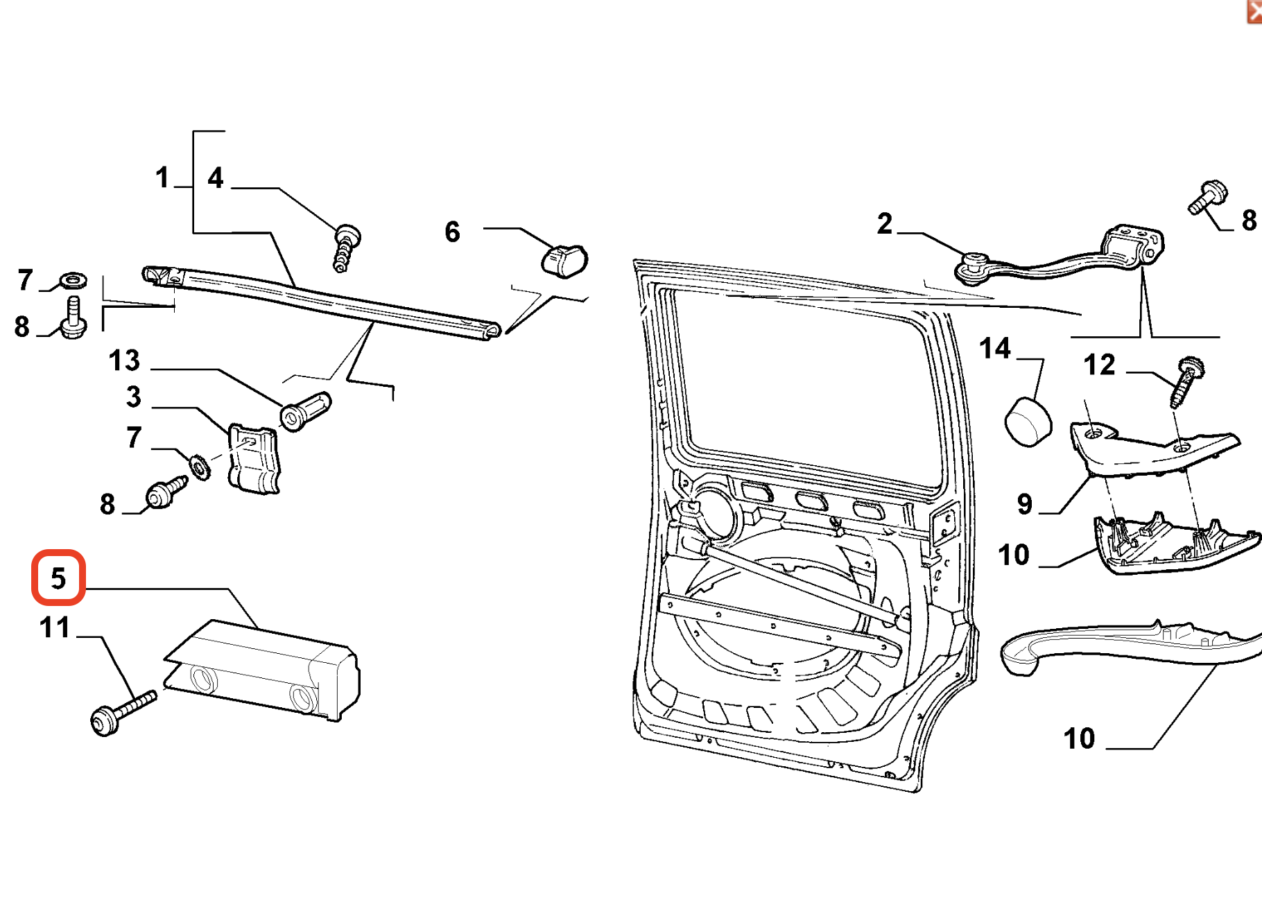Fiat Doblo 2005-2016 Sürgülü Kapı iç Kapak OPAR 735417969
