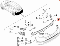 Fiat 500X Arka Tampon Destek Braketi OPAR  51937661