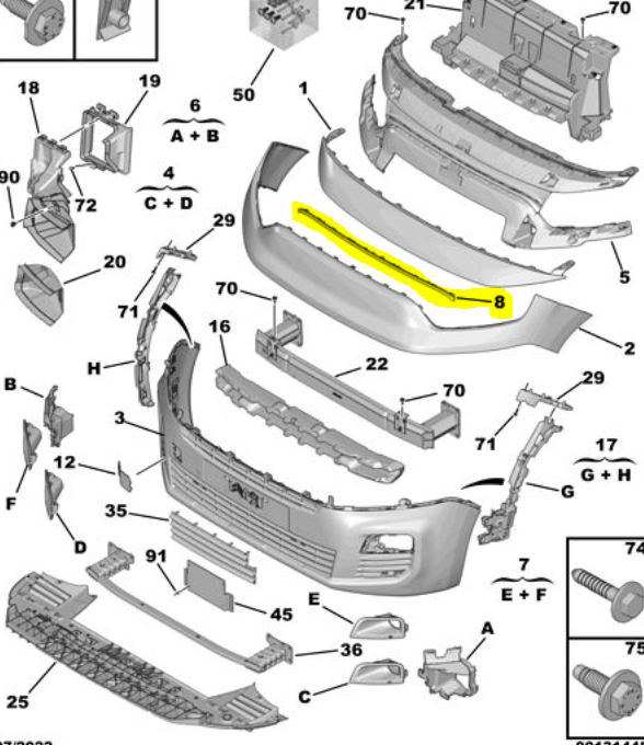 Fiat Doblo Ön Tampon Kapağı 9848837180