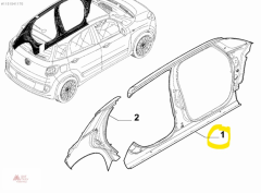 FIAT 500L Sağ Ön Yan Sac Komple 51957206