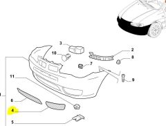 Fiat Palio Sağ Far Çerçevesi Kapağı 51703144
