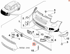 Fiat 500X Ön Tampon Alt Spoiler Ricambi 735606834