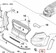 Fiat Ducato Ön Sağ Sis Kapağı Ricambi 735684534