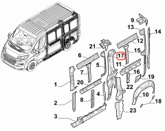 Fiat Ducato Sol İskelet Sacı 1346132080 - 53176964