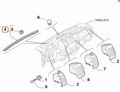 Fiat Ducato Torpido Üst Havalandırma Izgarası Ricambi 735643786