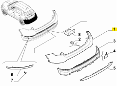 500X Arka Tampon Üst Parça 735633938 , 735629727