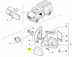 FIAT Doblo Sol Dikiz Ayna Kapağı 735645692