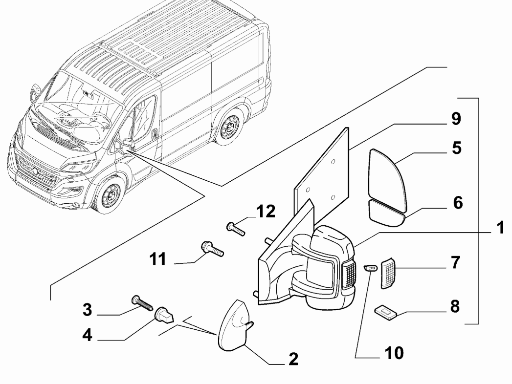 Fiat Ducato Sağ Kapı Ayna Bakaliti OPAR 735724003
