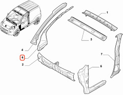 Fiat Fiorino Ön Sağ Direk Sacı 1396896080 52121633