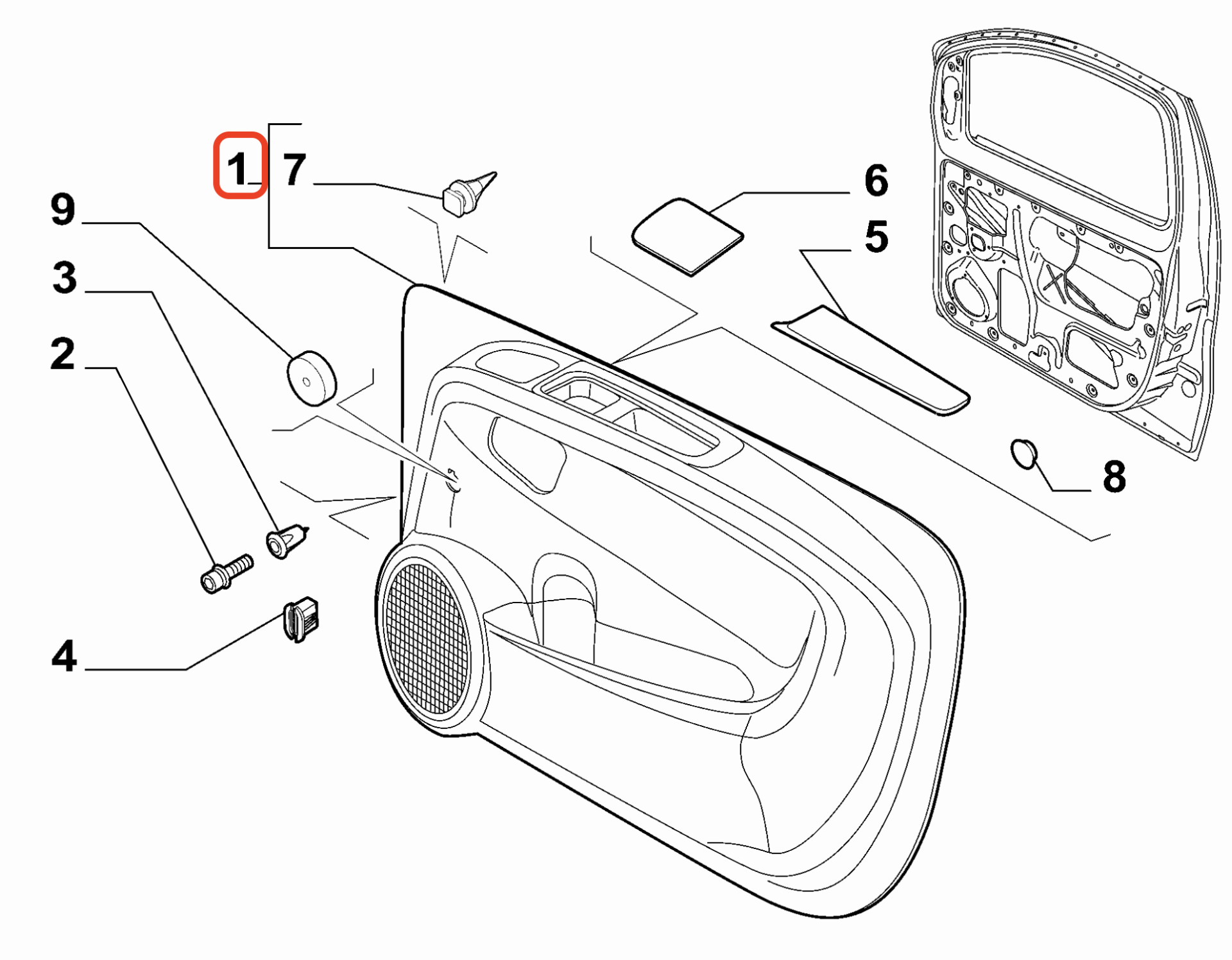 Fiat Fiorino Ön Kapı İç Paneli OPAR 735630289