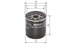 LAND ROVER/ROVER/CHEVROLET/Freelander Yağ Filtresi Bosch 0451104026