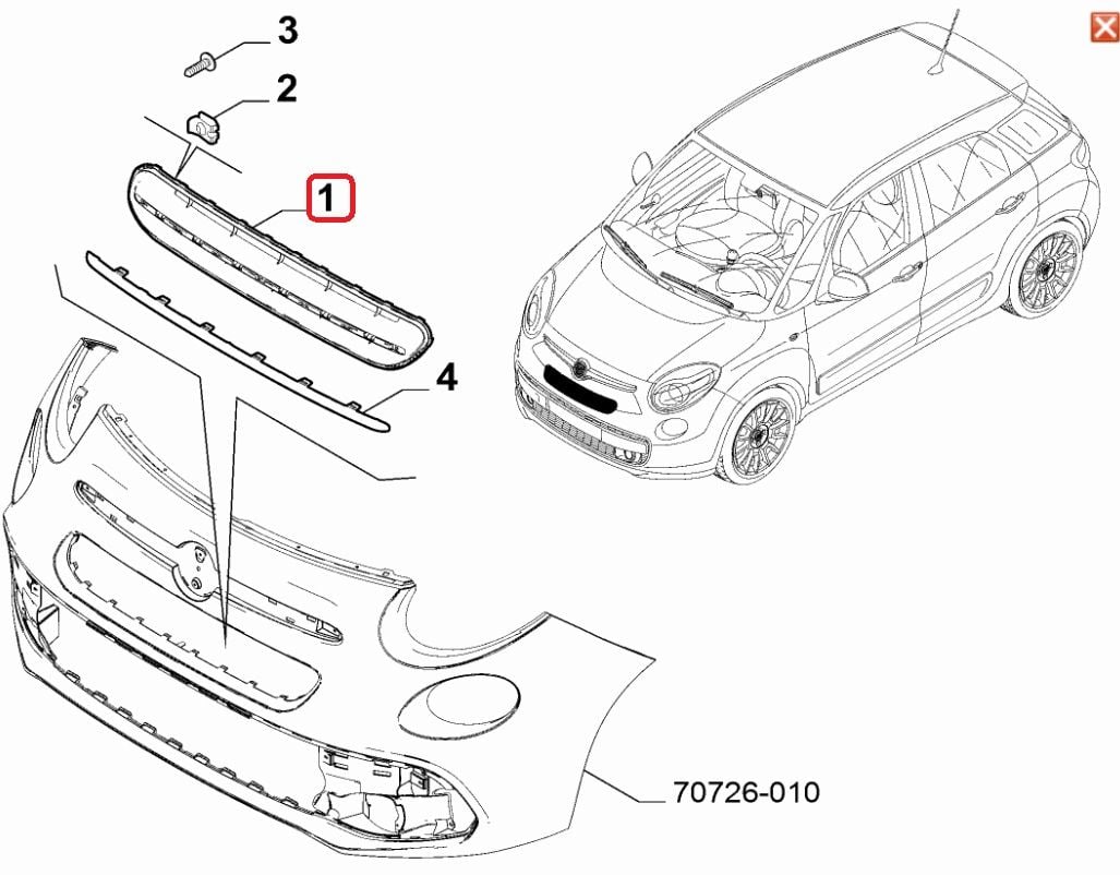 Fiat 500L Radyatör Panjuru 735657957