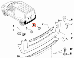 Fiat Fiorino Arka Park Sensör Yuvası OPAR 735641604