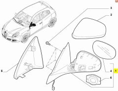 Alfa Romeo Giulietta Sağ Dış Dikiz Aynası 156119785