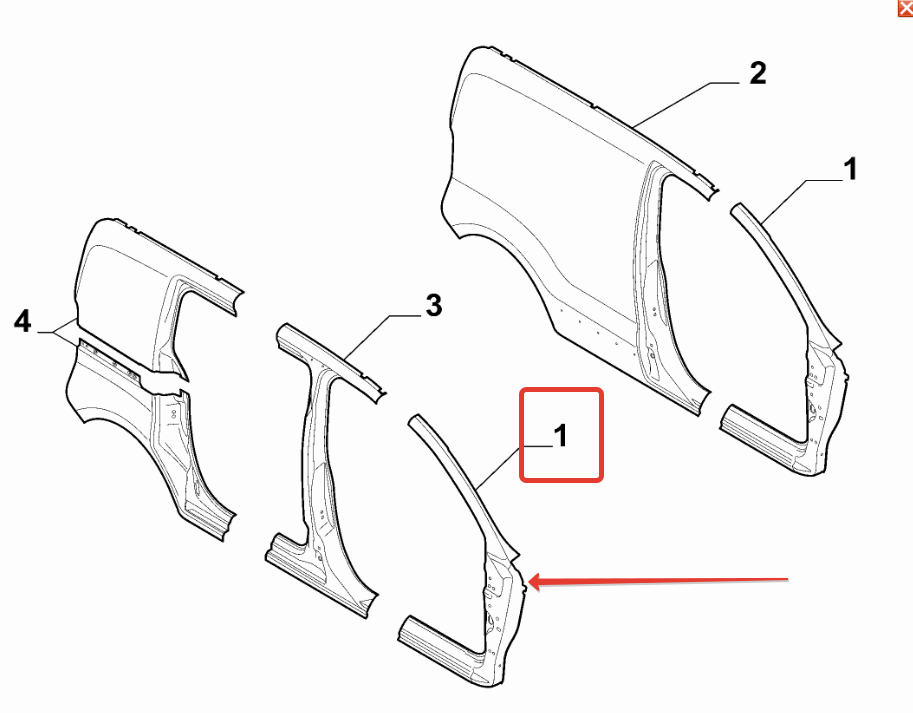 Fiorino Ön Kapı Direk Sacı Sol 71744198