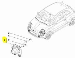 Fiat 500 Ön Sağ Sis Lambası 52007769