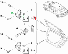 FIAT Egea Sol Arka Kapı Üst Menteşesi 52032099