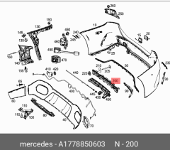 MERCEDES A SERİSİ A177 W177 ARKA TAMPON BREKETİ A1778850603