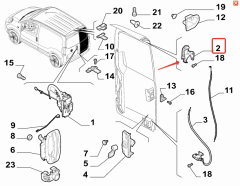 OPAR 1397484080 / 1358202080 Fiat Fiorino Bagaj Kapı Kilidi 5.Kapı Üst Sağ