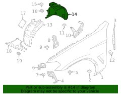 BMW X3 (G01, F97, G08) X4 (G02, F98) Çamurluk Davlumbazı Sol İç Önün Arkası 51717394815