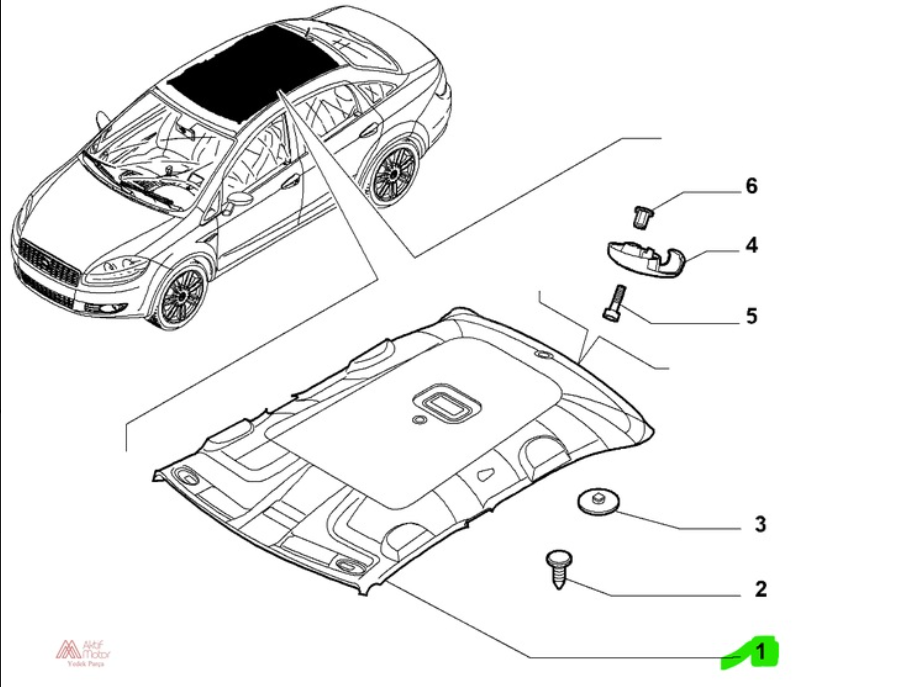 FIAT Linea Tavan Döşemesi 735489287