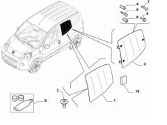 Fiat Fiorino Sol Arka Kelebek Camı 2007-2024 1356667080