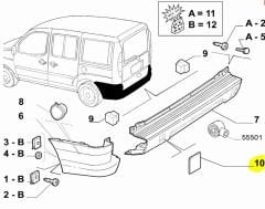 Fiat Doblo Arka Tampon Reflektörü 1388231080 / 1348401080