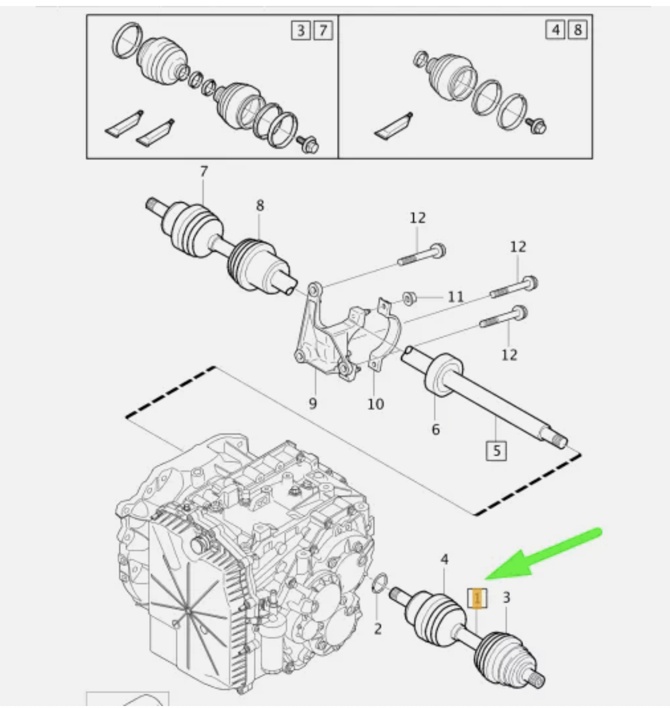 Volvo S80 S60 V60 2010-2018 Arka Sol Aks 36050795