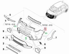 FIAT 500L Ön Üst Tampon 71777664