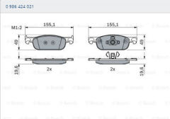 BOSCH 0986424021 CLIO 4 Ön Fren Balata  410604682R